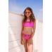 Just Beach girls aop bikini with ruffle details Blocked Leo